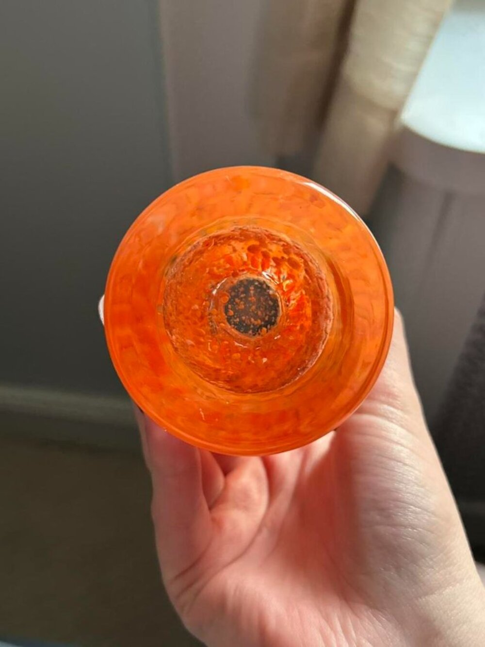 Vintage Medium Sized Orange Blown Class Vase - Picture 4 of 4
